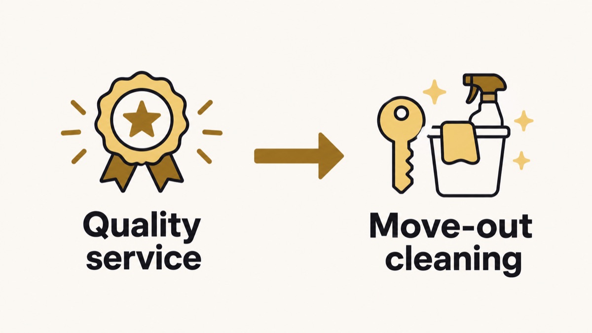 A broad quality claim is replaced by the specific service, move-out cleaning.