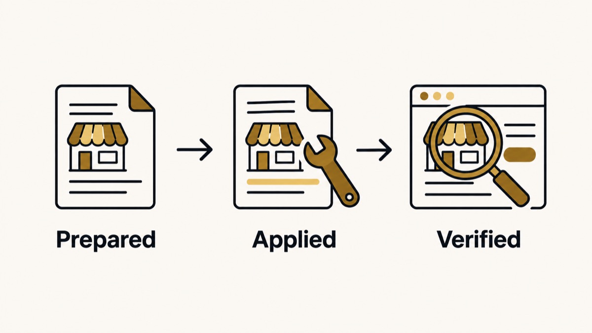 Preparing a change, applying it and verifying it publicly are different completion states.