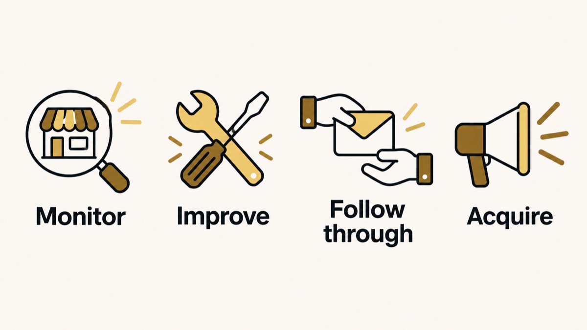 Monitoring, improvement work, customer follow-through and acquisition are different service scopes.